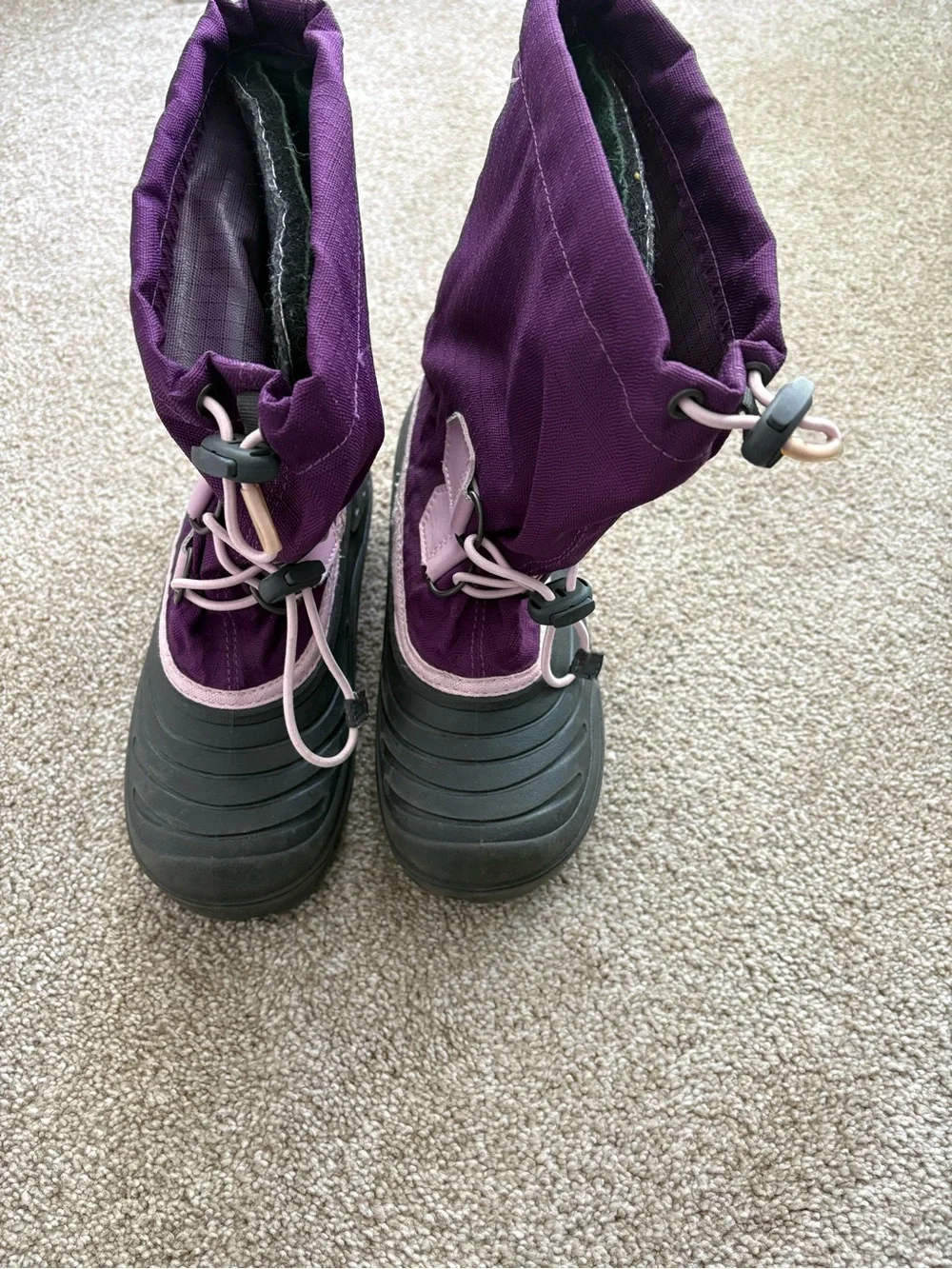 Sorel Purple and Pink Kids Size 2 Lace Up Outdoor‎ Snow Boots